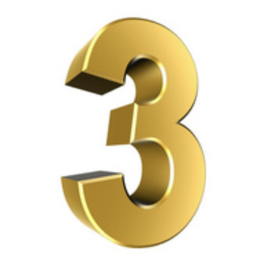 number 3 icon. Testimonial videos